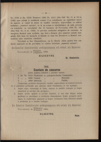 Verordnungsblatt des erzbischöfl. Konsistoriums die Angelegenheiten der orthod. -oriental. Erzdiözese der Bukowina betreffend 18861008 Seite: 5