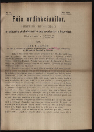 Verordnungsblatt des erzbischöfl. Konsistoriums die Angelegenheiten der orthod. -oriental. Erzdiözese der Bukowina betreffend