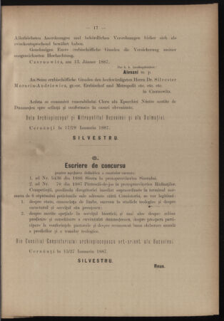 Verordnungsblatt des erzbischöfl. Konsistoriums die Angelegenheiten der orthod. -oriental. Erzdiözese der Bukowina betreffend 18870205 Seite: 9