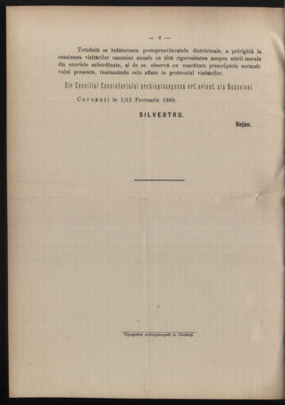 Verordnungsblatt des erzbischöfl. Konsistoriums die Angelegenheiten der orthod. -oriental. Erzdiözese der Bukowina betreffend 18880215 Seite: 6