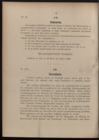 Verordnungsblatt des erzbischöfl. Konsistoriums die Angelegenheiten der orthod. -oriental. Erzdiözese der Bukowina betreffend 18880502 Seite: 2