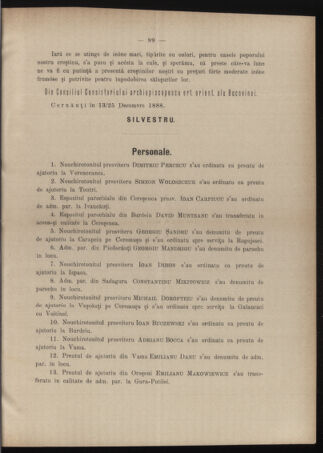 Verordnungsblatt des erzbischöfl. Konsistoriums die Angelegenheiten der orthod. -oriental. Erzdiözese der Bukowina betreffend 18881229 Seite: 3