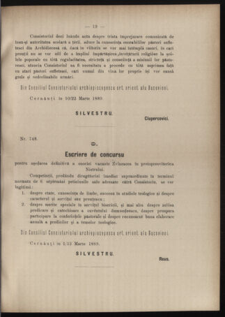 Verordnungsblatt des erzbischöfl. Konsistoriums die Angelegenheiten der orthod. -oriental. Erzdiözese der Bukowina betreffend 18890317 Seite: 3