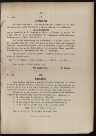 Verordnungsblatt des erzbischöfl. Konsistoriums die Angelegenheiten der orthod. -oriental. Erzdiözese der Bukowina betreffend 18890424 Seite: 3