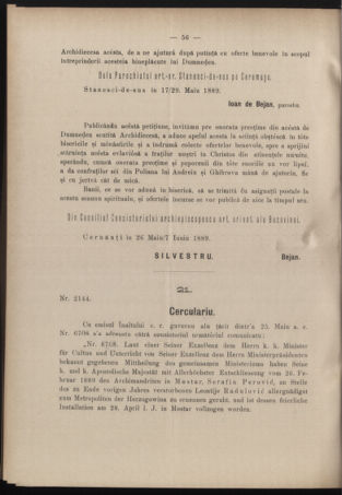 Verordnungsblatt des erzbischöfl. Konsistoriums die Angelegenheiten der orthod. -oriental. Erzdiözese der Bukowina betreffend 18890605 Seite: 2