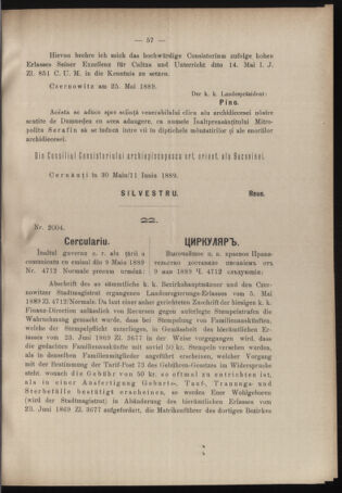 Verordnungsblatt des erzbischöfl. Konsistoriums die Angelegenheiten der orthod. -oriental. Erzdiözese der Bukowina betreffend 18890605 Seite: 3