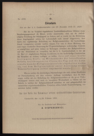 Verordnungsblatt des erzbischöfl. Konsistoriums die Angelegenheiten der orthod. -oriental. Erzdiözese der Bukowina betreffend 18910221 Seite: 2