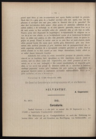 Verordnungsblatt des erzbischöfl. Konsistoriums die Angelegenheiten der orthod. -oriental. Erzdiözese der Bukowina betreffend 18911218 Seite: 10