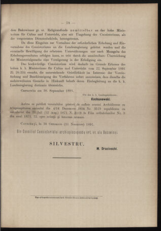 Verordnungsblatt des erzbischöfl. Konsistoriums die Angelegenheiten der orthod. -oriental. Erzdiözese der Bukowina betreffend 18911218 Seite: 11