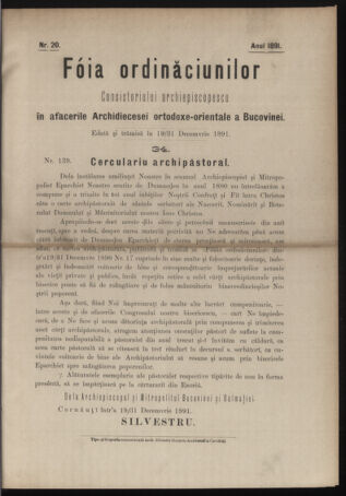 Verordnungsblatt des erzbischöfl. Konsistoriums die Angelegenheiten der orthod. -oriental. Erzdiözese der Bukowina betreffend 18911219 Seite: 5