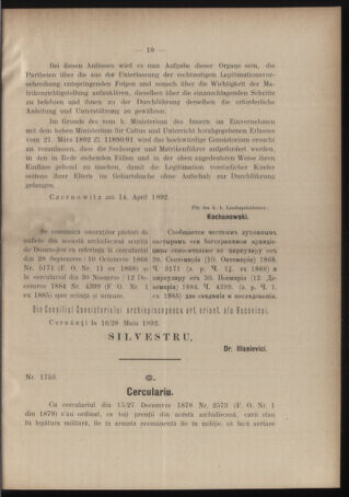 Verordnungsblatt des erzbischöfl. Konsistoriums die Angelegenheiten der orthod. -oriental. Erzdiözese der Bukowina betreffend 18920527 Seite: 3