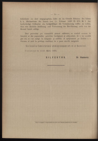 Verordnungsblatt des erzbischöfl. Konsistoriums die Angelegenheiten der orthod. -oriental. Erzdiözese der Bukowina betreffend 18930319 Seite: 4