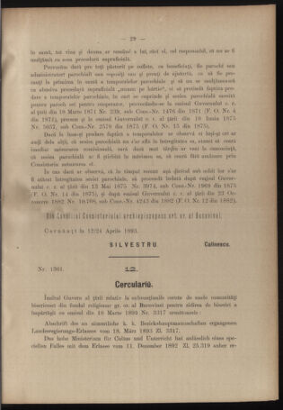 Verordnungsblatt des erzbischöfl. Konsistoriums die Angelegenheiten der orthod. -oriental. Erzdiözese der Bukowina betreffend 18930419 Seite: 3