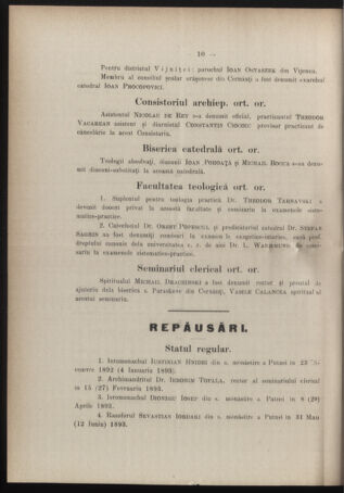 Verordnungsblatt des erzbischöfl. Konsistoriums die Angelegenheiten der orthod. -oriental. Erzdiözese der Bukowina betreffend 18940210 Seite: 10