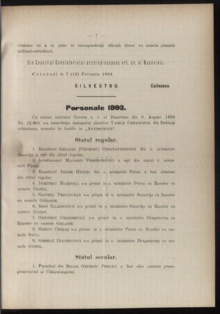 Verordnungsblatt des erzbischöfl. Konsistoriums die Angelegenheiten der orthod. -oriental. Erzdiözese der Bukowina betreffend 18940210 Seite: 7