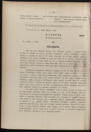 Verordnungsblatt des erzbischöfl. Konsistoriums die Angelegenheiten der orthod. -oriental. Erzdiözese der Bukowina betreffend 18940322 Seite: 6