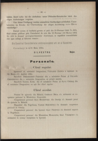 Verordnungsblatt des erzbischöfl. Konsistoriums die Angelegenheiten der orthod. -oriental. Erzdiözese der Bukowina betreffend 18940523 Seite: 3