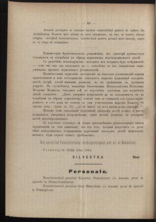 Verordnungsblatt des erzbischöfl. Konsistoriums die Angelegenheiten der orthod. -oriental. Erzdiözese der Bukowina betreffend 18940726 Seite: 6