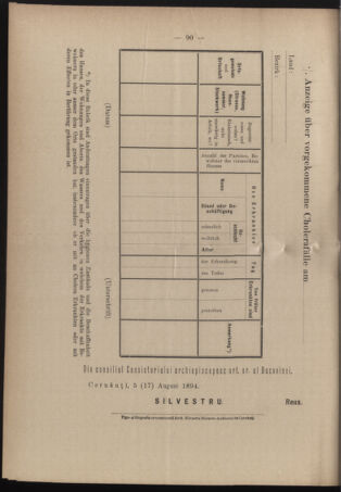 Verordnungsblatt des erzbischöfl. Konsistoriums die Angelegenheiten der orthod. -oriental. Erzdiözese der Bukowina betreffend 18940819 Seite: 20