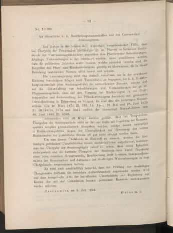 Verordnungsblatt des erzbischöfl. Konsistoriums die Angelegenheiten der orthod. -oriental. Erzdiözese der Bukowina betreffend 18940910 Seite: 2