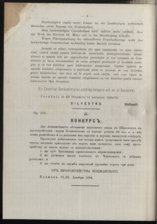 Verordnungsblatt des erzbischöfl. Konsistoriums die Angelegenheiten der orthod. -oriental. Erzdiözese der Bukowina betreffend 18950107 Seite: 2