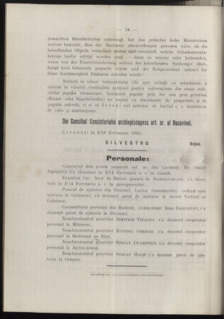 Verordnungsblatt des erzbischöfl. Konsistoriums die Angelegenheiten der orthod. -oriental. Erzdiözese der Bukowina betreffend 18950215 Seite: 4