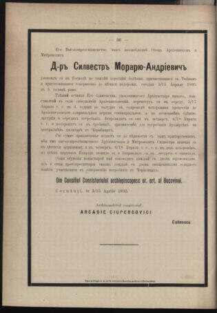 Verordnungsblatt des erzbischöfl. Konsistoriums die Angelegenheiten der orthod. -oriental. Erzdiözese der Bukowina betreffend 18950404 Seite: 2