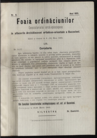 Verordnungsblatt des erzbischöfl. Konsistoriums die Angelegenheiten der orthod. -oriental. Erzdiözese der Bukowina betreffend