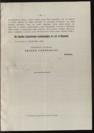 Verordnungsblatt des erzbischöfl. Konsistoriums die Angelegenheiten der orthod. -oriental. Erzdiözese der Bukowina betreffend 18950527 Seite: 3