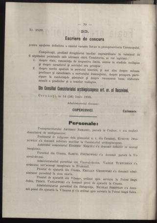 Verordnungsblatt des erzbischöfl. Konsistoriums die Angelegenheiten der orthod. -oriental. Erzdiözese der Bukowina betreffend 18950625 Seite: 2