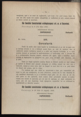 Verordnungsblatt des erzbischöfl. Konsistoriums die Angelegenheiten der orthod. -oriental. Erzdiözese der Bukowina betreffend 18950905 Seite: 2