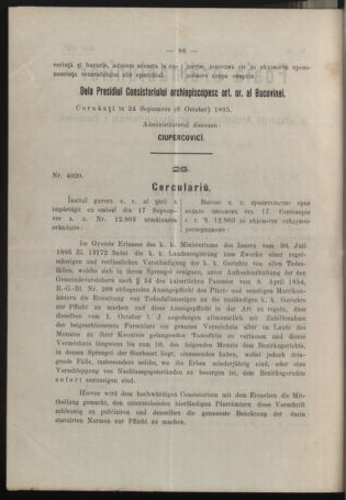 Verordnungsblatt des erzbischöfl. Konsistoriums die Angelegenheiten der orthod. -oriental. Erzdiözese der Bukowina betreffend 18951009 Seite: 2