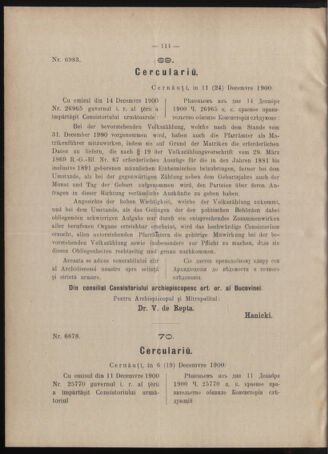 Verordnungsblatt des erzbischöfl. Konsistoriums die Angelegenheiten der orthod. -oriental. Erzdiözese der Bukowina betreffend 19001212 Seite: 2