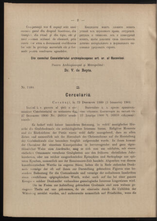 Verordnungsblatt des erzbischöfl. Konsistoriums die Angelegenheiten der orthod. -oriental. Erzdiözese der Bukowina betreffend 19010108 Seite: 2