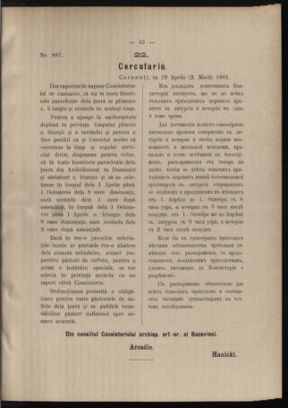 Verordnungsblatt des erzbischöfl. Konsistoriums die Angelegenheiten der orthod. -oriental. Erzdiözese der Bukowina betreffend 19010604 Seite: 11