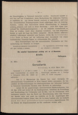 Verordnungsblatt des erzbischöfl. Konsistoriums die Angelegenheiten der orthod. -oriental. Erzdiözese der Bukowina betreffend 19010604 Seite: 2