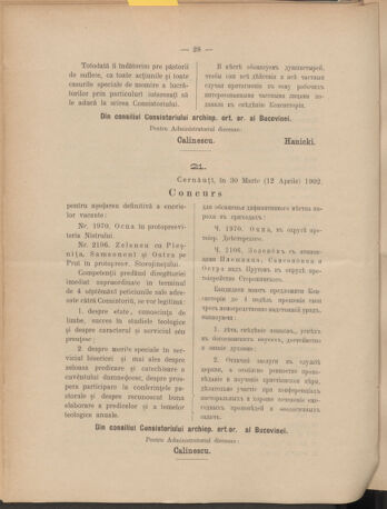 Verordnungsblatt des erzbischöfl. Konsistoriums die Angelegenheiten der orthod. -oriental. Erzdiözese der Bukowina betreffend 19020412 Seite: 4