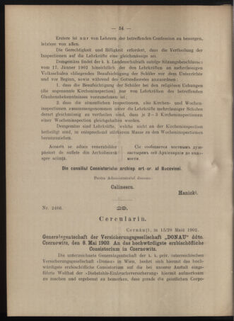 Verordnungsblatt des erzbischöfl. Konsistoriums die Angelegenheiten der orthod. -oriental. Erzdiözese der Bukowina betreffend 19020603 Seite: 18