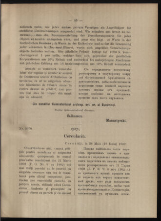 Verordnungsblatt des erzbischöfl. Konsistoriums die Angelegenheiten der orthod. -oriental. Erzdiözese der Bukowina betreffend 19020603 Seite: 19