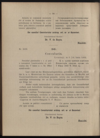 Verordnungsblatt des erzbischöfl. Konsistoriums die Angelegenheiten der orthod. -oriental. Erzdiözese der Bukowina betreffend 19020702 Seite: 2