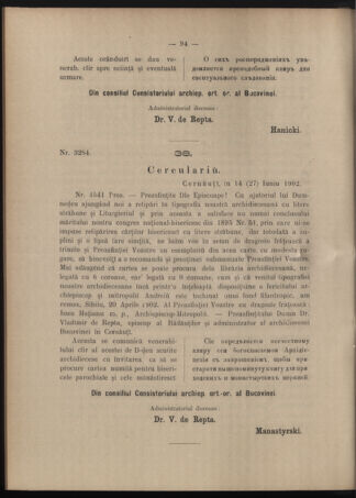 Verordnungsblatt des erzbischöfl. Konsistoriums die Angelegenheiten der orthod. -oriental. Erzdiözese der Bukowina betreffend 19020702 Seite: 6