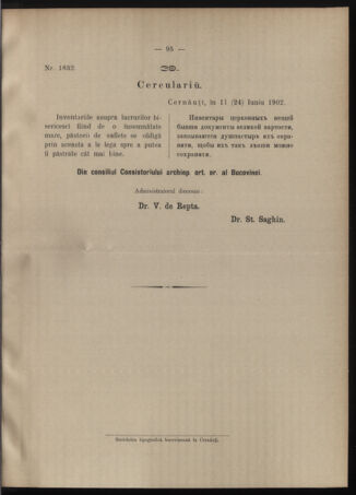 Verordnungsblatt des erzbischöfl. Konsistoriums die Angelegenheiten der orthod. -oriental. Erzdiözese der Bukowina betreffend 19020702 Seite: 7