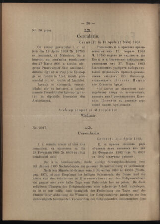 Verordnungsblatt des erzbischöfl. Konsistoriums die Angelegenheiten der orthod. -oriental. Erzdiözese der Bukowina betreffend 19030426 Seite: 2