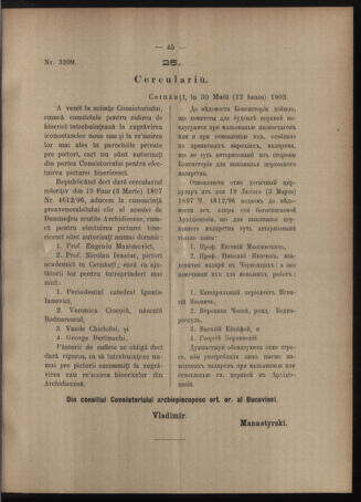 Verordnungsblatt des erzbischöfl. Konsistoriums die Angelegenheiten der orthod. -oriental. Erzdiözese der Bukowina betreffend 19030611 Seite: 3