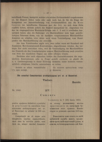 Verordnungsblatt des erzbischöfl. Konsistoriums die Angelegenheiten der orthod. -oriental. Erzdiözese der Bukowina betreffend 19030611 Seite: 5