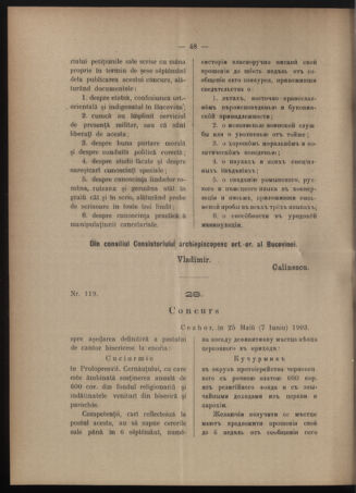 Verordnungsblatt des erzbischöfl. Konsistoriums die Angelegenheiten der orthod. -oriental. Erzdiözese der Bukowina betreffend 19030611 Seite: 6