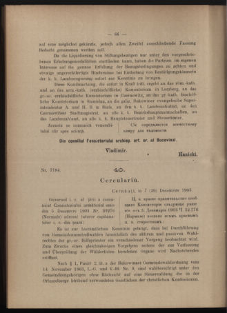 Verordnungsblatt des erzbischöfl. Konsistoriums die Angelegenheiten der orthod. -oriental. Erzdiözese der Bukowina betreffend 19031217 Seite: 6