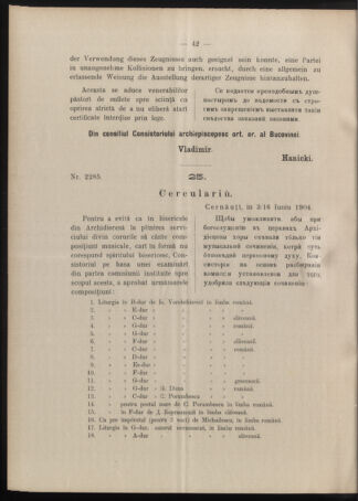 Verordnungsblatt des erzbischöfl. Konsistoriums die Angelegenheiten der orthod. -oriental. Erzdiözese der Bukowina betreffend 19040615 Seite: 10