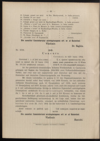 Verordnungsblatt des erzbischöfl. Konsistoriums die Angelegenheiten der orthod. -oriental. Erzdiözese der Bukowina betreffend 19040615 Seite: 12