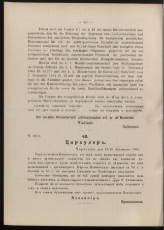 Verordnungsblatt des erzbischöfl. Konsistoriums die Angelegenheiten der orthod. -oriental. Erzdiözese der Bukowina betreffend 19041223 Seite: 2